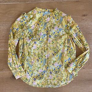 Old Navy Yellow Floral Button Down Shirt